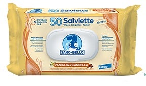 Sano E Bello Salviette Detergenti Vaniglia E Cannella Per Cani/Gatti 50 Pezzi-2