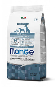 Monge Natural Superpremium All Breeds Trota con Riso e Patate Cibo Secco Cani Cuccioli Sacco 2.5Kg-2