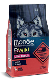 Monge B Wild Low Grain All Breeds con Cervo Cibo Secco Per Cani Adulti Sacco 2,5 Kg-2