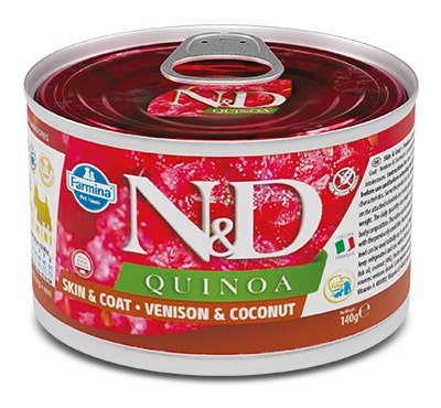 Farmina Natural & Delicious Quinoa Skin & Coat Mini Con Cervo E Cocco Per Cani Adulti 140g-2