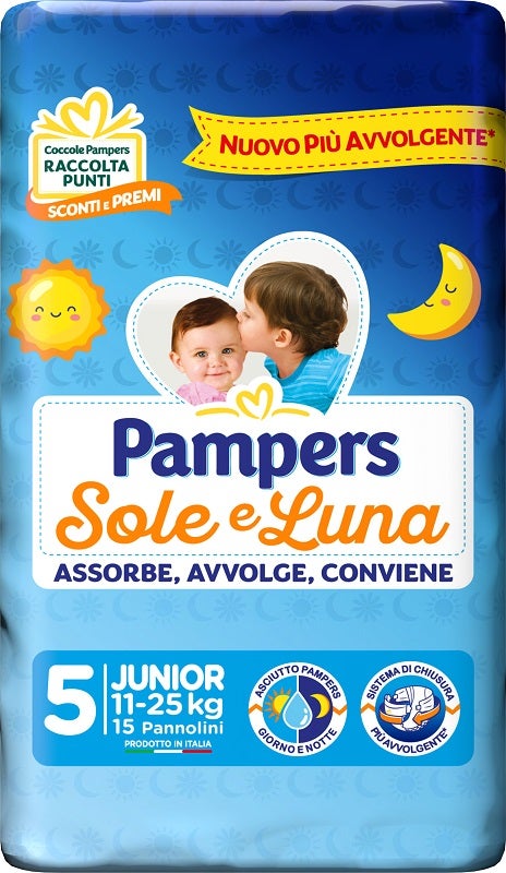 Pampers Sole e Luna Pannolini Taglia 5 Junior (11-25 kg) 15 Pezzi-2