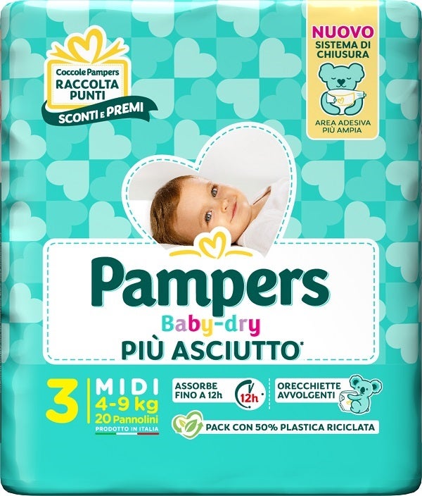 Pampers Babydry Taglia 3 Midi (4-9 Kg) 20 Pezzi-2