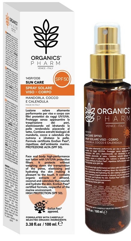 Organics Pharm Spray Solare Viso/Corpo 100ml SPF50-1