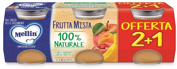 Mellin Omogeneizzato Frutta Mix 3x100g 4Mesi+-2