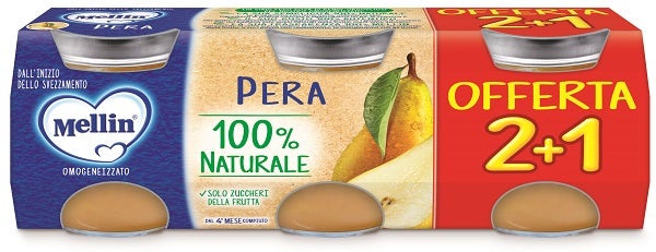 Mellin Omogeneizzato Alla Pera 3x100g 4Mesi+-2