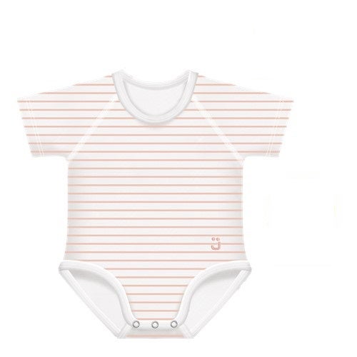 J Bimbi Body 0-36M In Bambu' 4 Stagioni Righe Pesca-2