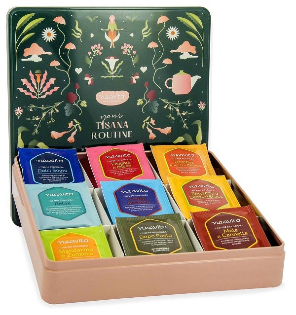 Neavita Cofanetto Tisana Routine In Latta Verde Con 36 Filtri Bio Assortiti-2