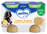 Mellin Omogeneizzato Fagioli Bianchi/Melanzane 2x130g 6Mesi+-2