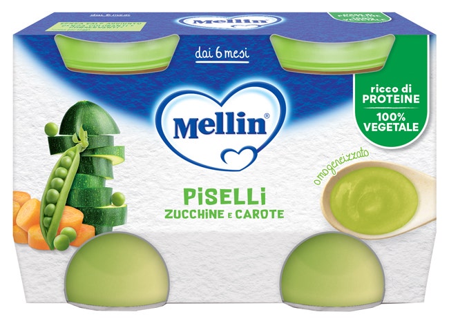Mellin Omogeneizzato Piselli/Carote 2x130g 6Mesi+-2