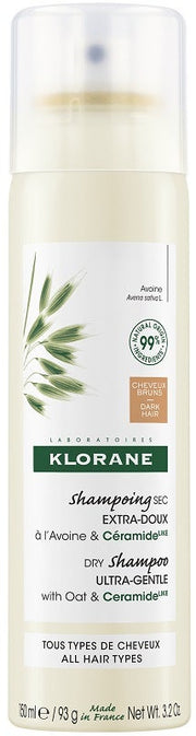 Klorane Shampoo Secco Extra-Delicato all'Avena & Ceramide Capelli Scuri 150ml-2