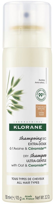 Klorane Shampoo Secco Extra-Delicato all'Avena & Ceramide Capelli Scuri 150ml-2