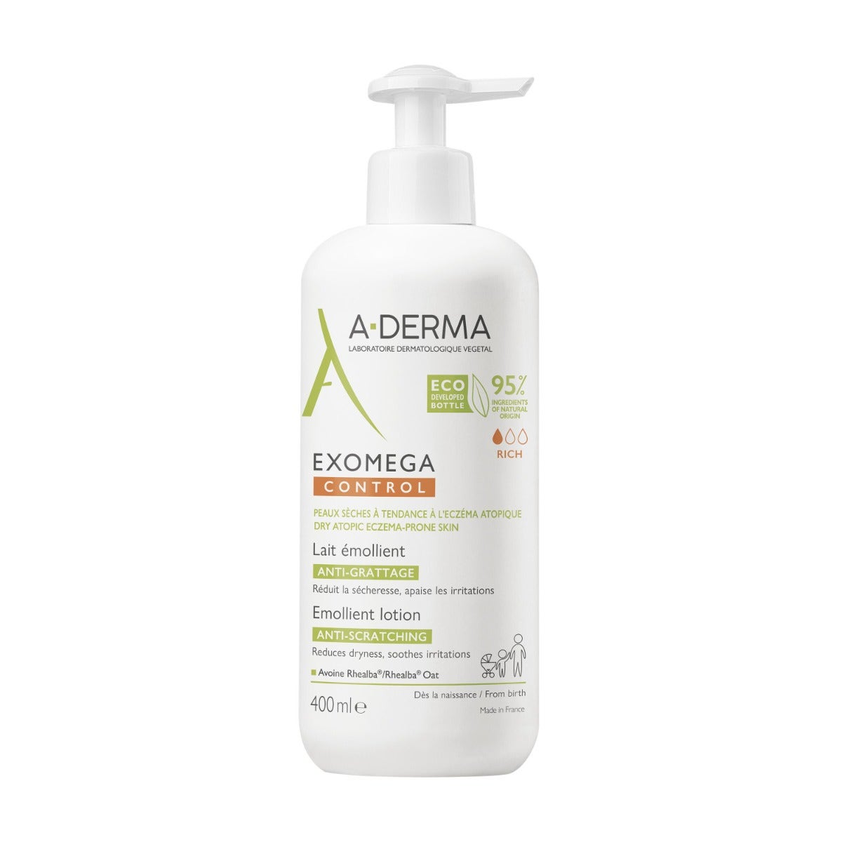 A-Derma Exomega Control Latte Emolliente Per Pelle Secca E Atopica 400ml-2