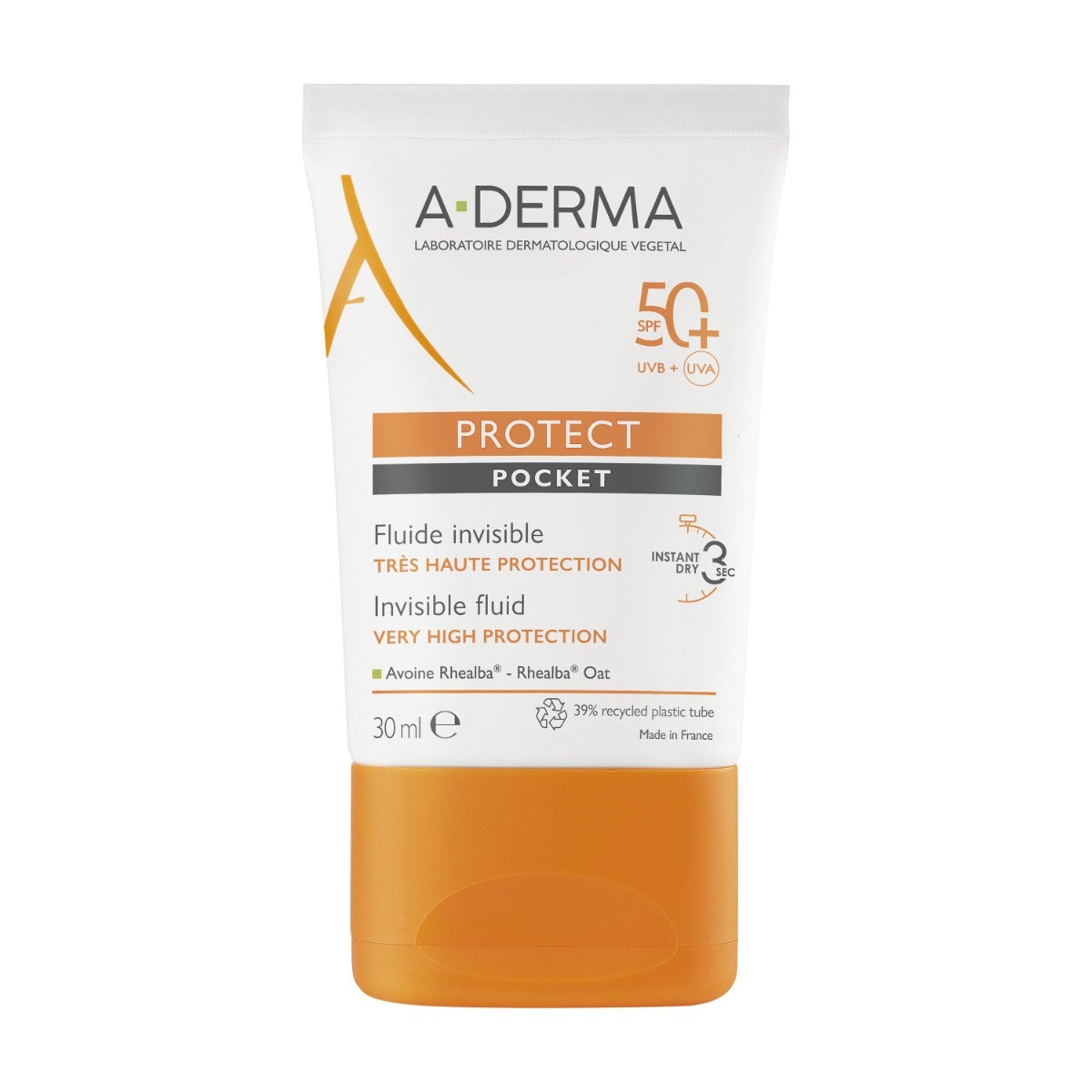 Aderma Protect Pocket Fluido Invisibile Solare Viso 30ml SPF50+-1