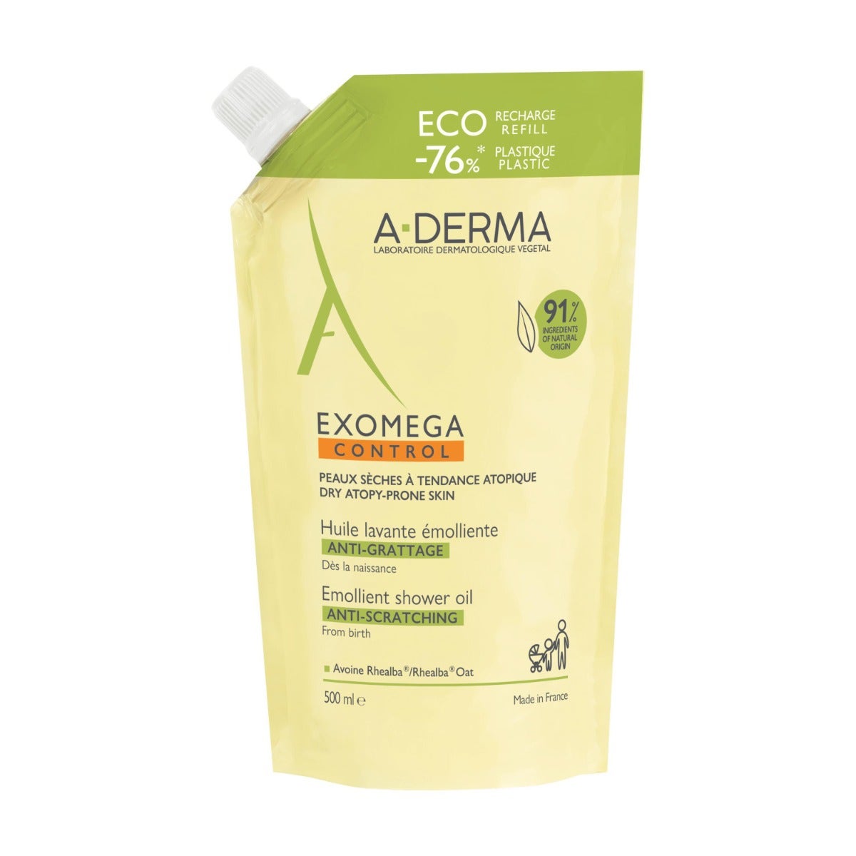 A-Derma Exomega Control Olio Lavante Emolliente Ricarica 500ml-2