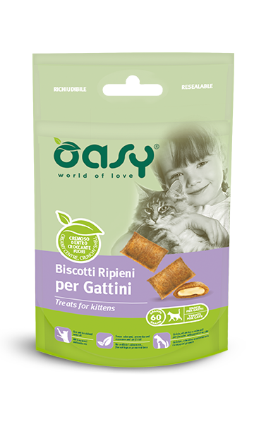 Oasy Snack Biscotti Ripieni Per Gattini 60g-1