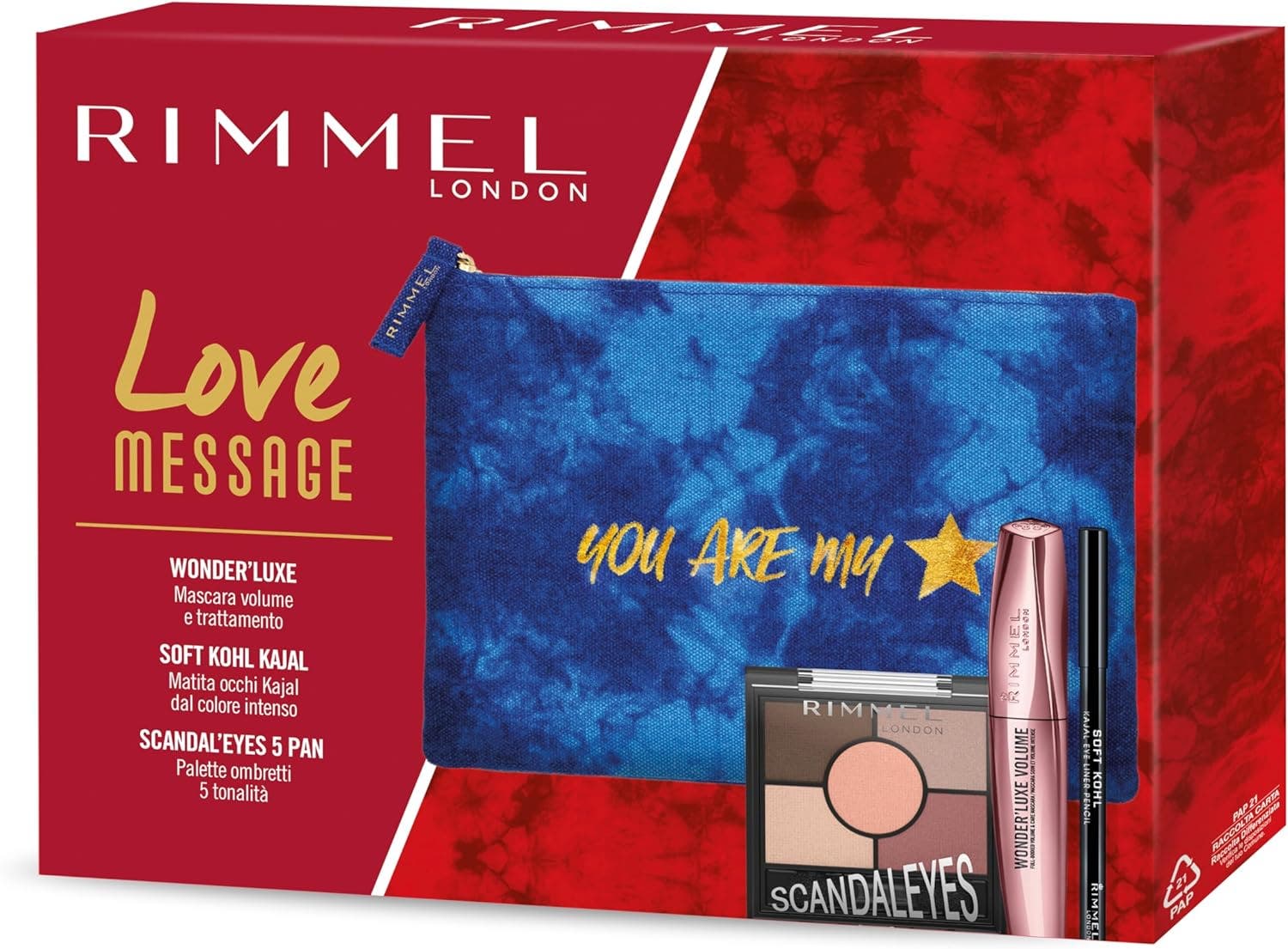Rimmel Cofanetto Love Message Wonder'Luxe Mascara + Matita Kajal Occhi + Palette Ombretti-2