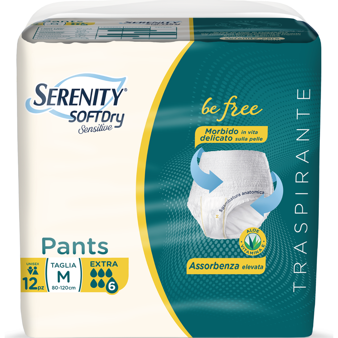 Serenity Soft Dry Sensitive Pants Extra Taglia M 12 Pezzi-3