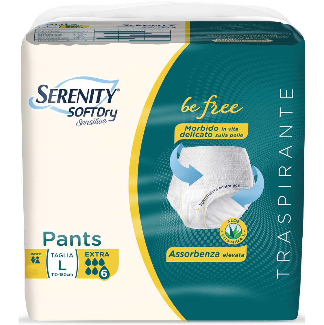 Serenity Soft Dry Sensitive Pants Extra Taglia L 14 Pezzi-2
