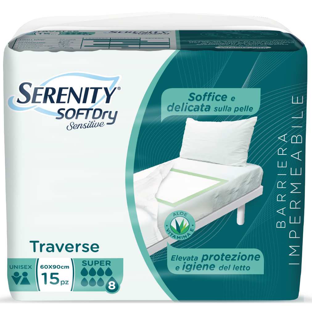 Serenity Soft Dry Sensitive Traversa Assorbente Super 60x90 15 Pezzi-2