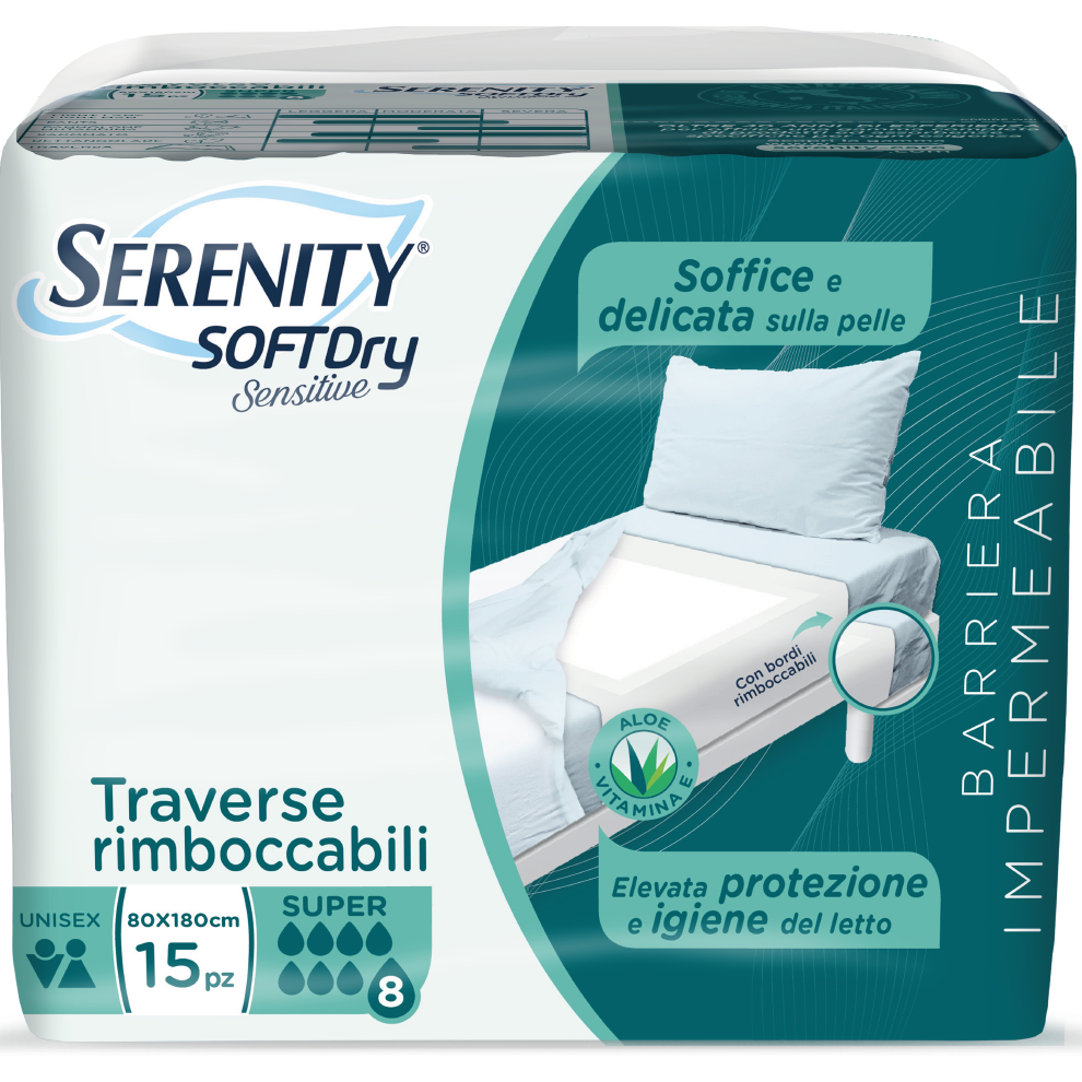 Serenity Soft Dry Sensitive Traversa Assorbente Super 80x180 15 Pezzi-2