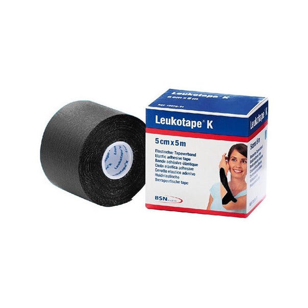 Benda Elastica Leukotape K Per Taping Fisioterapico L 5cm H5cm Nero In Rotolo  - 1