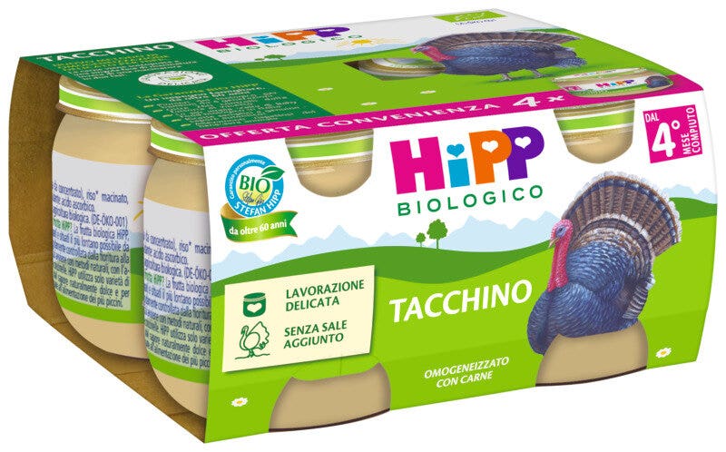 Hipp Bio Omogeneizzato Tacchino 4x80g 4 Mesi+-1