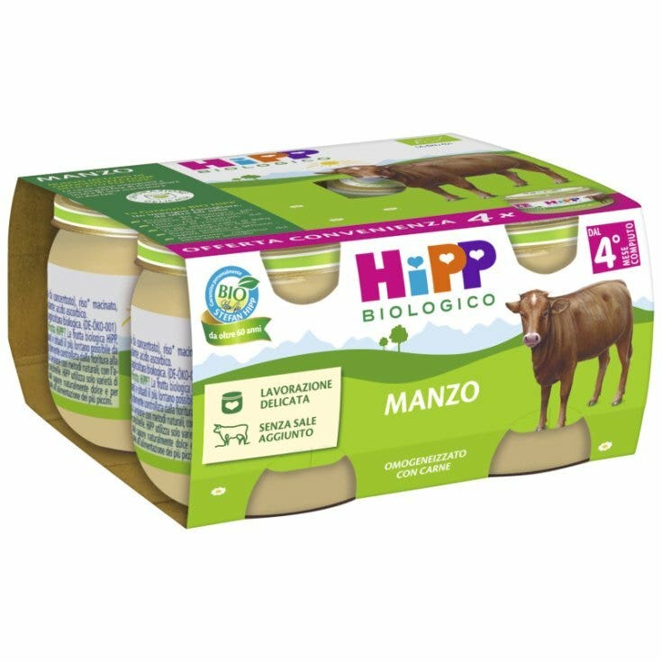 Hipp Bio Omogeneizzato Manzo 4X80g 4 Mesi +-1
