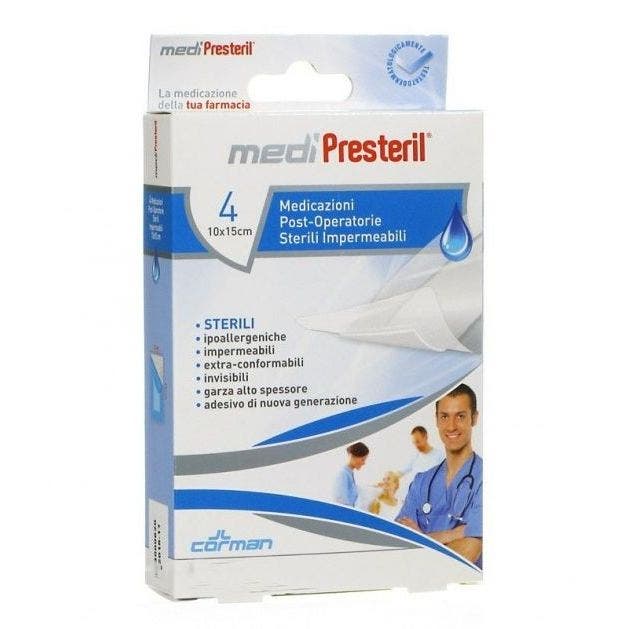 Medipresteril Medicazione Post Operatorio Delicata 10x15cm 4 Pezzi  - 1