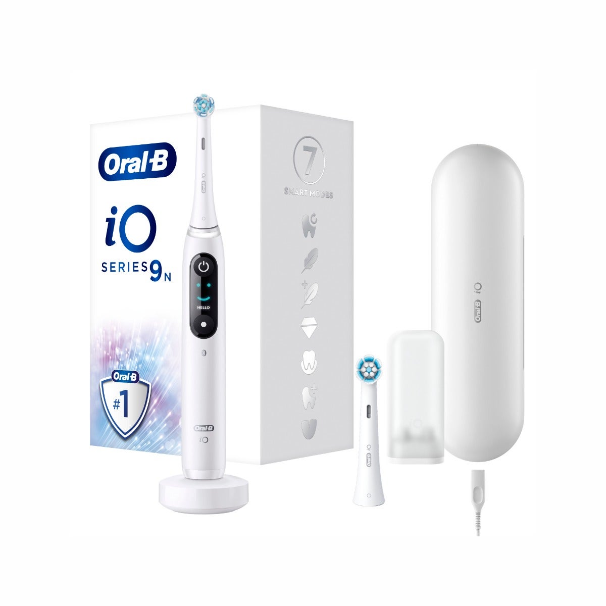 Oral-B Spazzolino Elettrico Ricaricabile iO 9S Bianco, 2 Testine, 1 Custodia Da Viaggio Ricaricabile, 1 Spazzolino-1