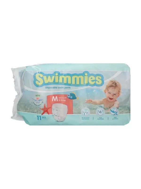 Swimmies Pants Sp Pannolino Costume Taglia Media 9/15kg 11 Pezzi-2