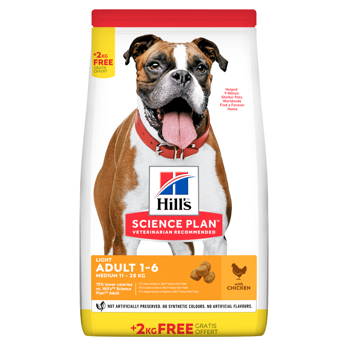 Hill's Science Plan Light Adult Crocchette Con Pollo Per Cani Taglia Media Sacco 14 Kg-9