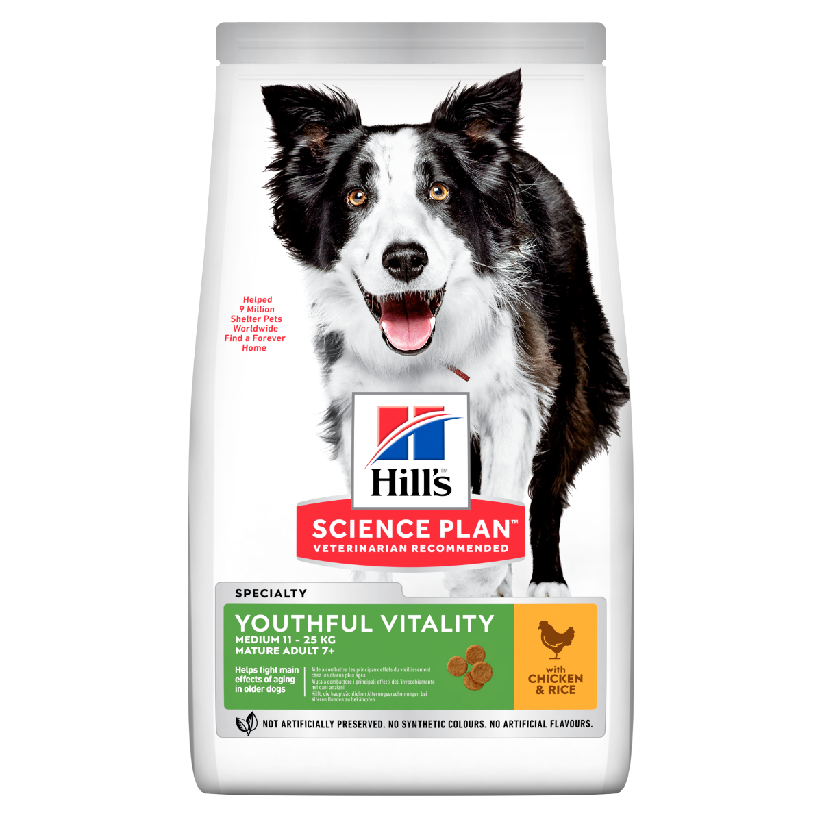 Hill's Science Plan Senior Vitality Mature Adult 7+ Crocchette Con Pollo E Riso Per Cani Taglia Media 12Kg-9