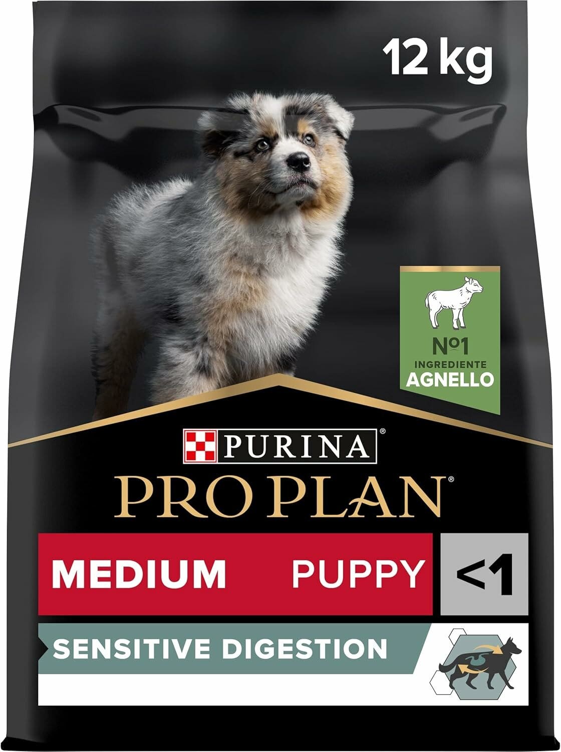 Purina Pro Plan Sensitive Digestion Medium Puppy Con Agnello Crocchette Per Cani Sacco da 12kg-1