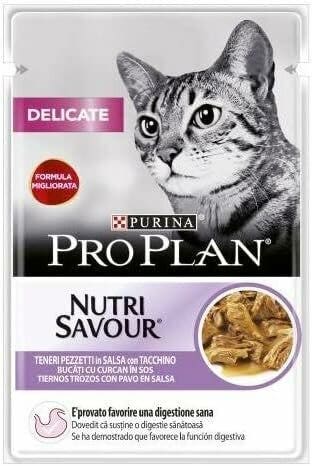 Purina Pro Plan Delicate Nutri Savour Pezzetti In Salsa Con Tacchino Per Gatti Adulti Busta Da 85g-1