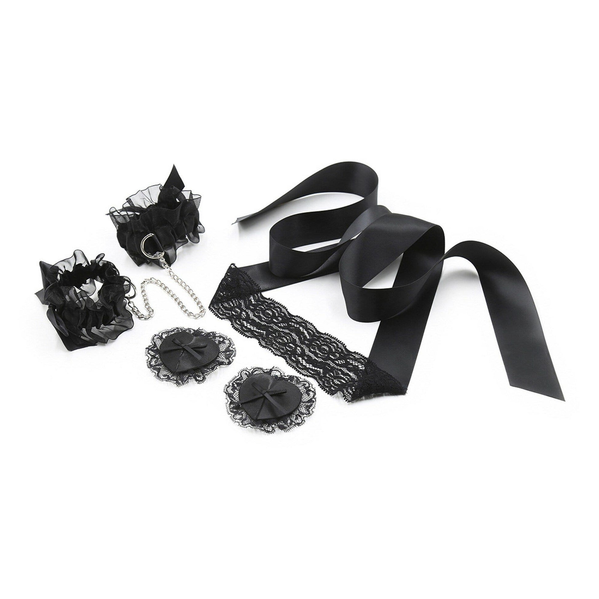 Crushious Set Di Pizzo Nero Lace Me Up-1