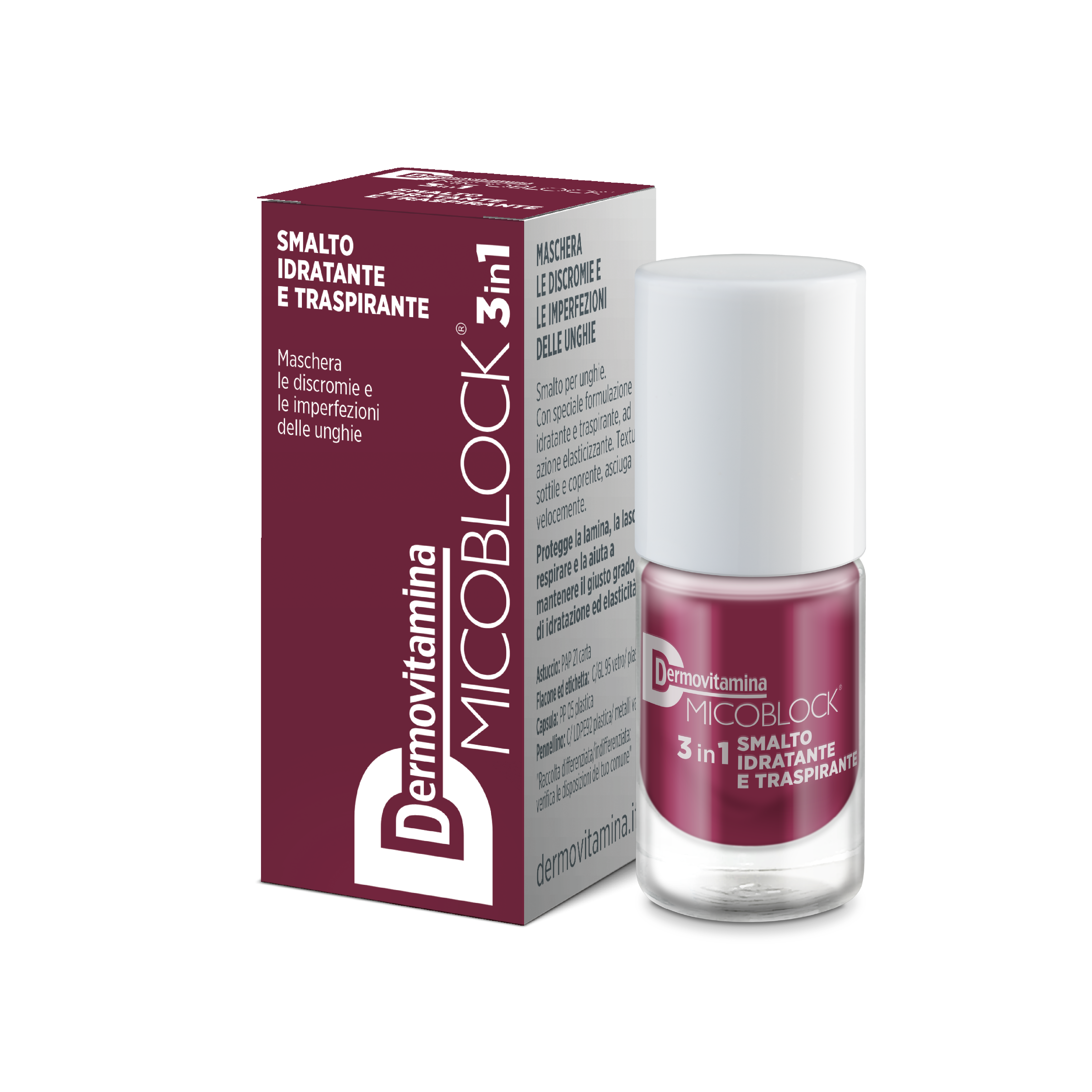 Dermovitamina Micoblock 3 In 1 Smalto Bordeaux 5ml                 - 3