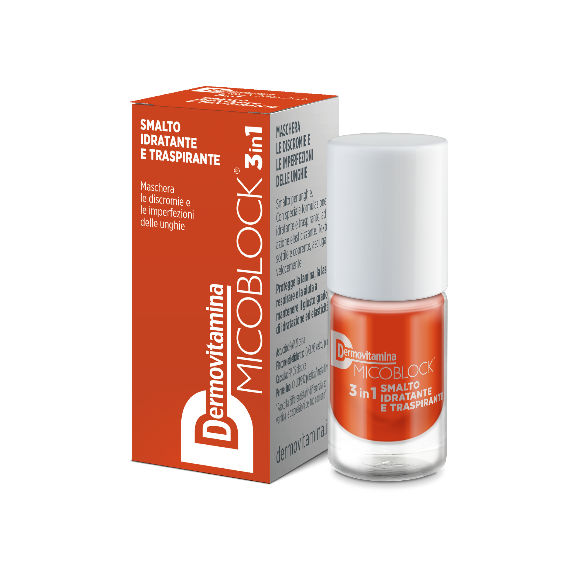 Dermovitamina Micoblock 3 In 1 Smalto Idratante E Traspirante Arancio Scuro 5ml - 2