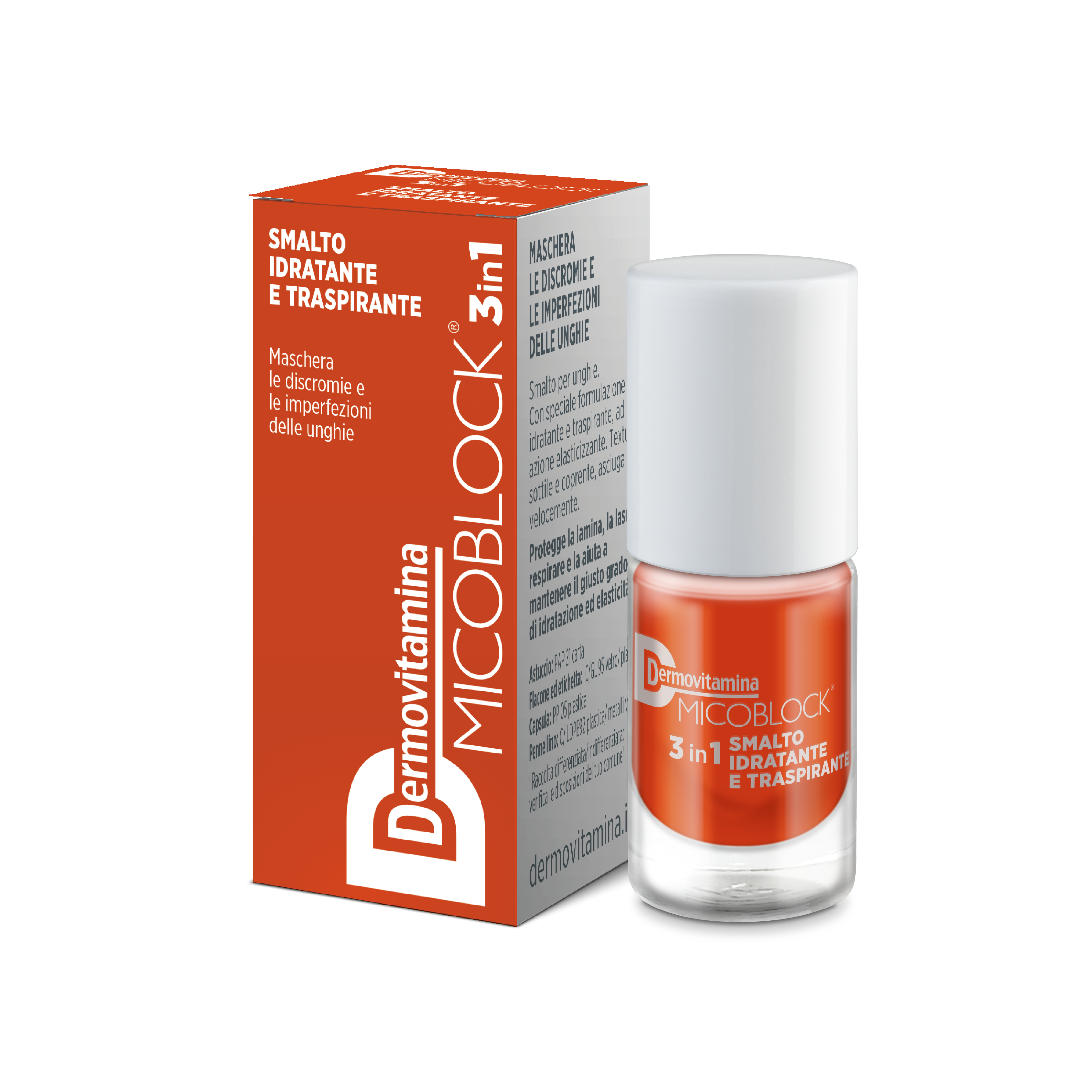 Dermovitamina Micoblock 3 In 1 Smalto Idratante E Traspirante Arancio Scuro 5ml - 2