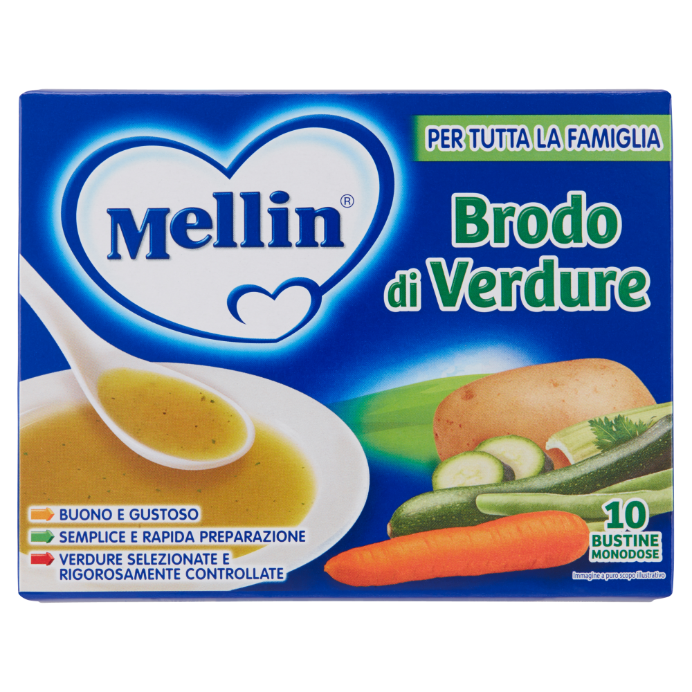 Mellin Brodo Di Verdure 10 Bustine Da 8g-1