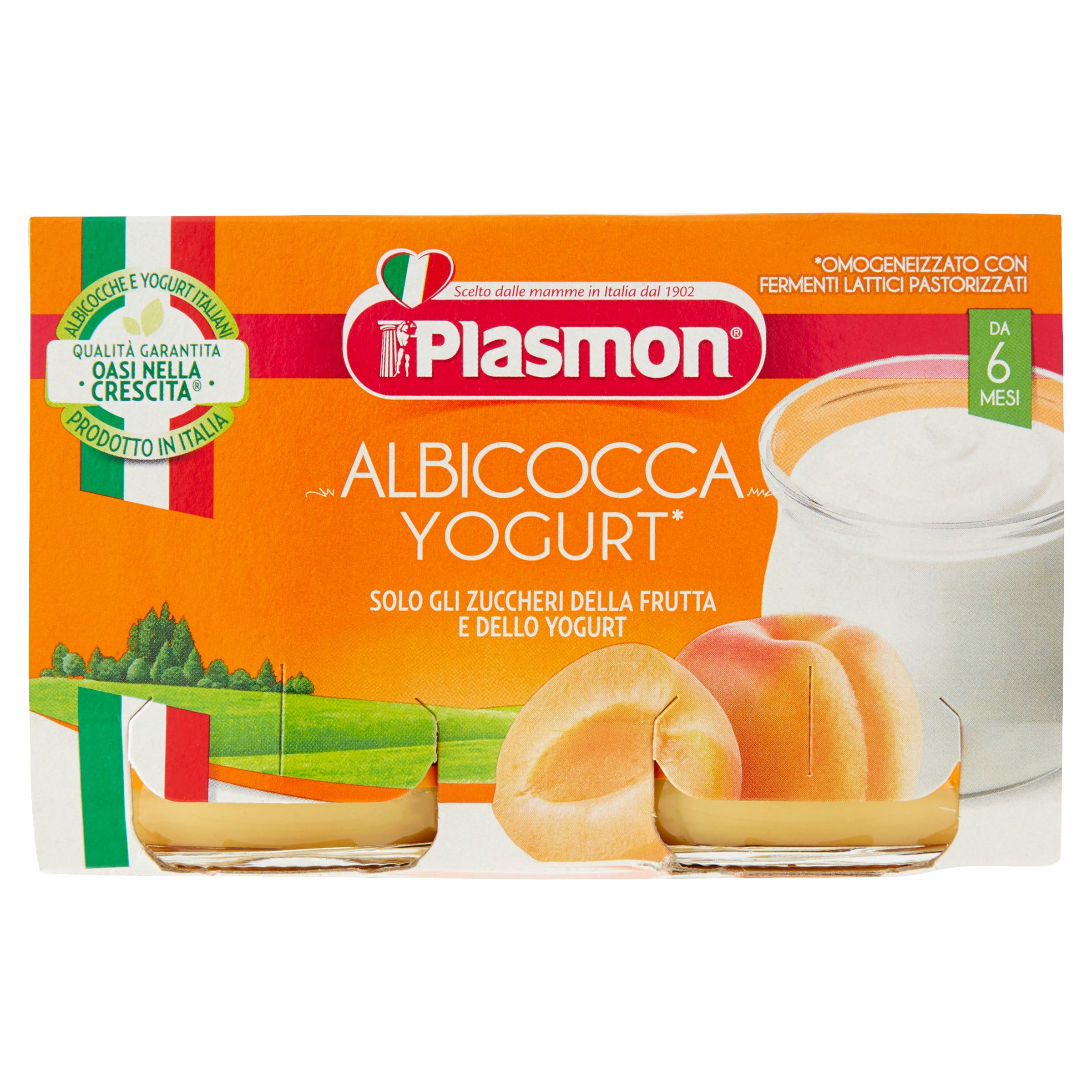 Plasmon Omogeneizzato Yogurt/Albicocca 6M+ 2x120g  - 2