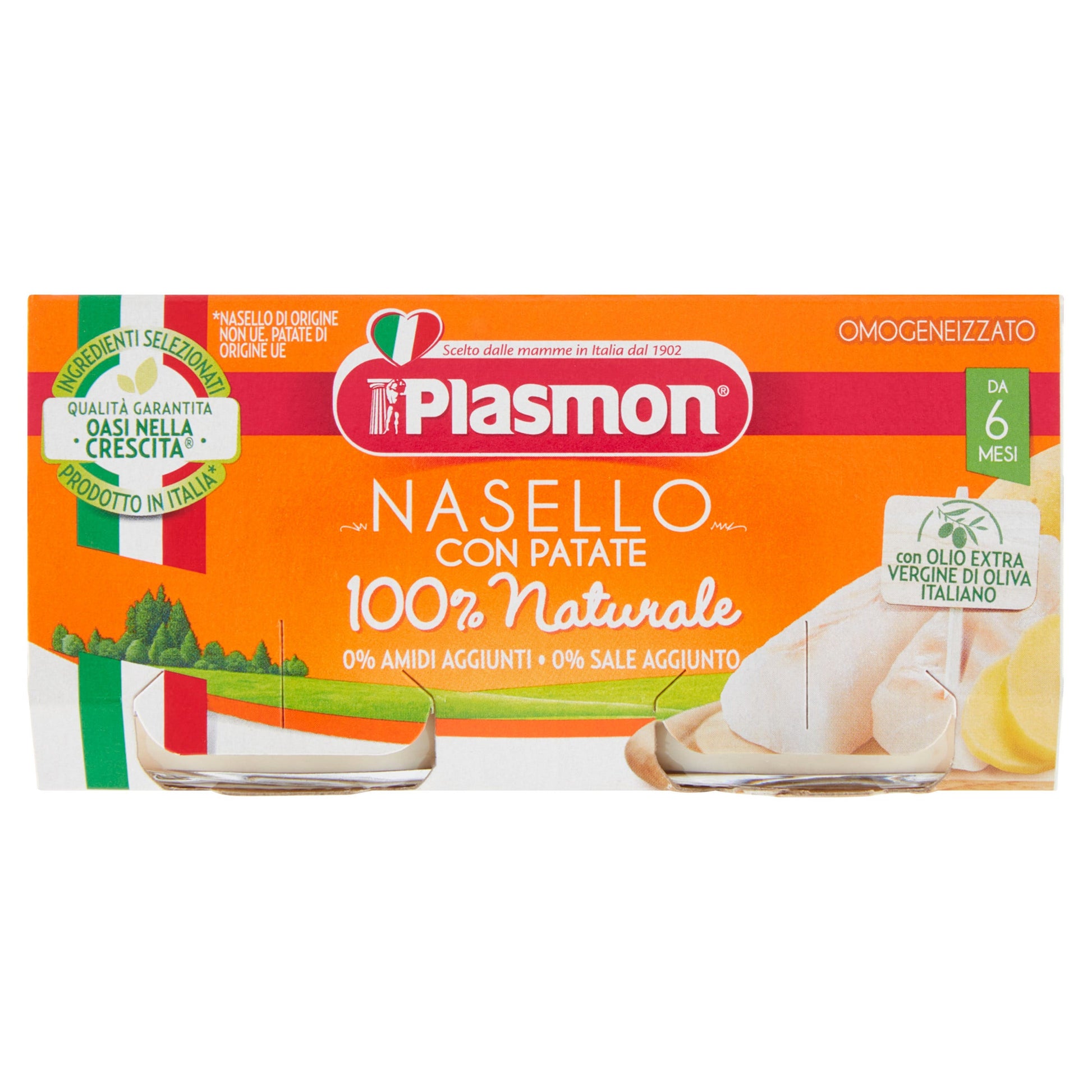 Plasmon Omogeneizzato Nasello Patate 4M+ 2x80g  - 2