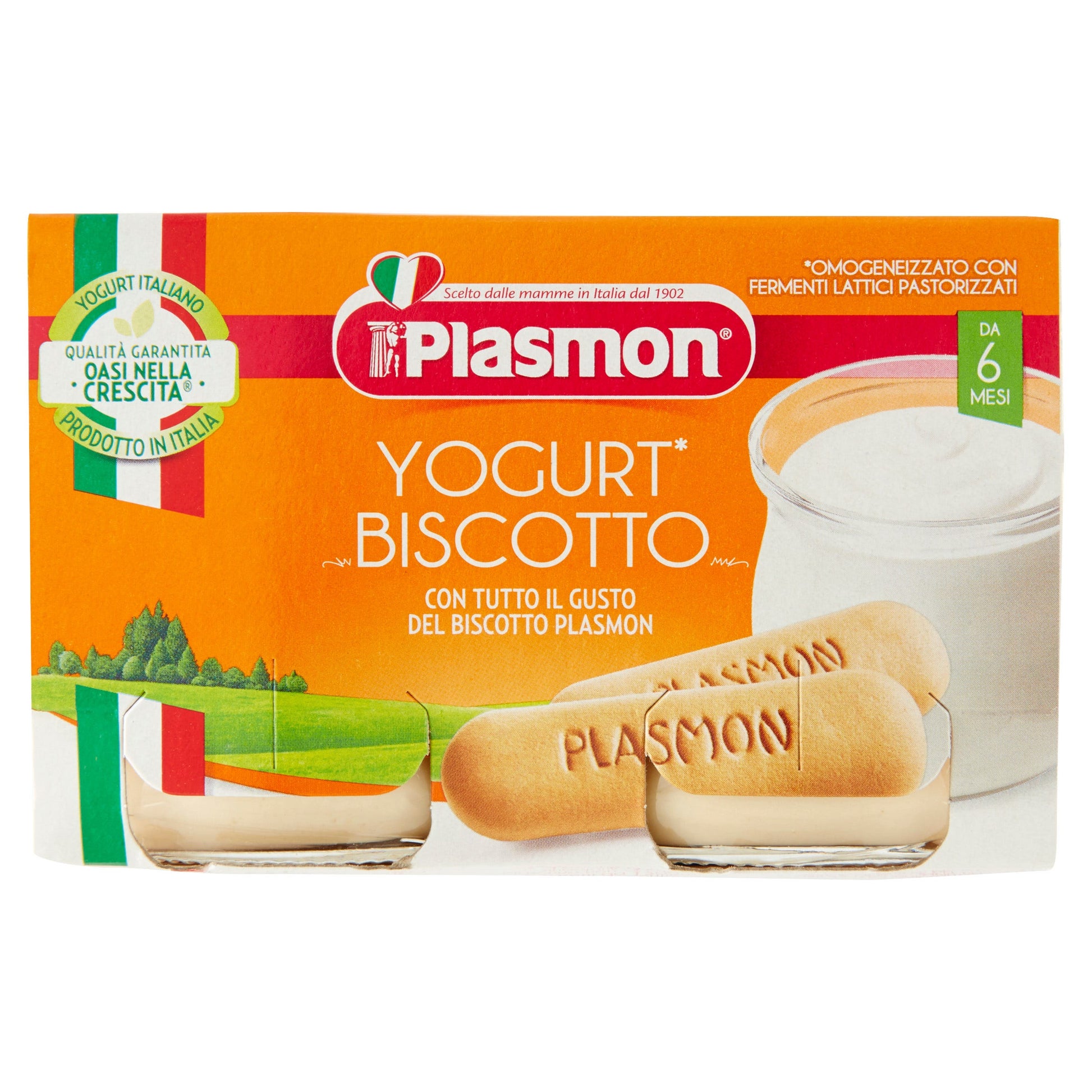 Plasmon Omogeneizzato Yogurt Biscotto 6M+ 2x120g  - 2