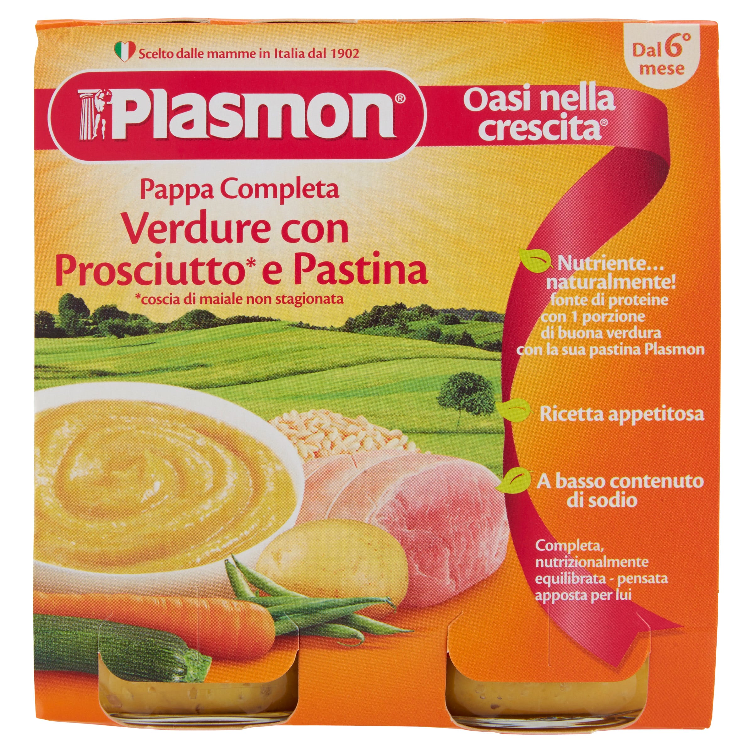 Plasmon Pappa Completa Prosciutto Verdure Pastina 2x190g  - 2