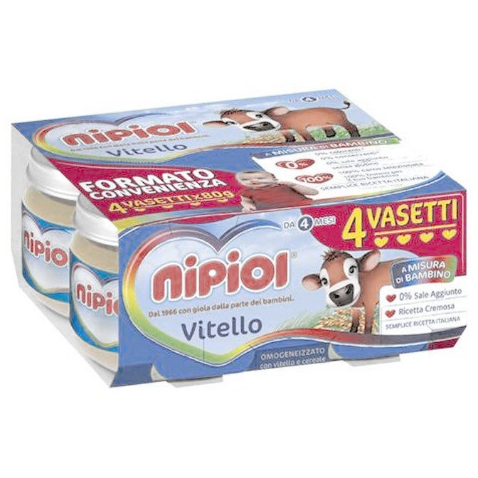 Nipiol Omogeneizzato Vitello 4x80g 4Mesi+-2