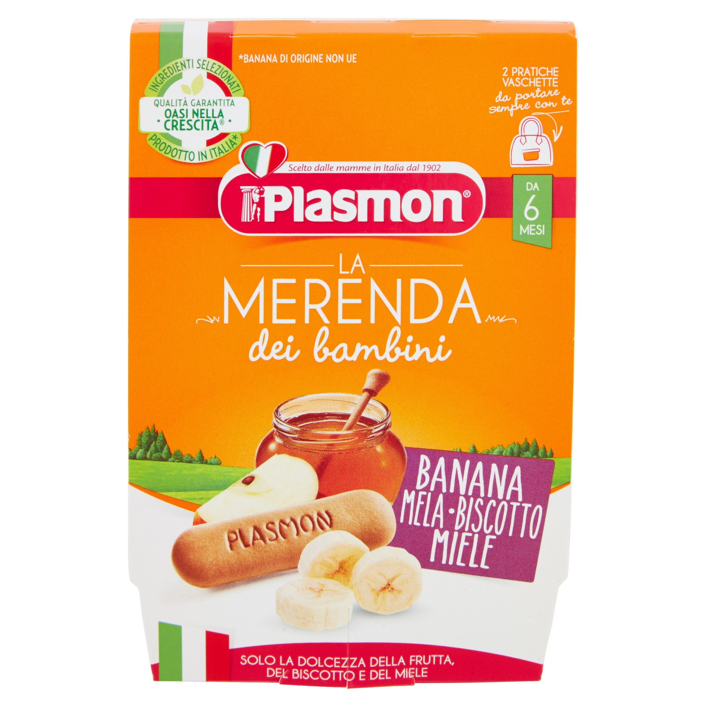 Plasmon Banana Mela Biscotto Miele 2x120g      - 2