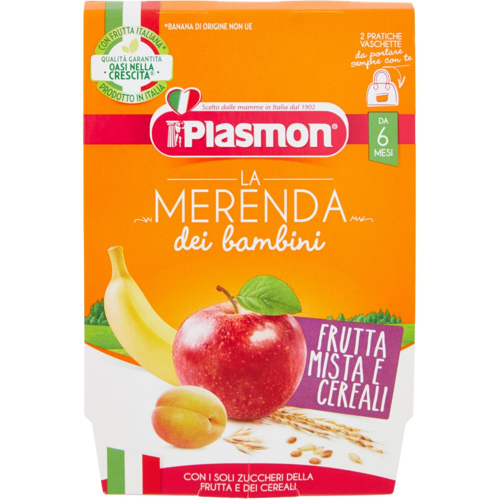 Plasmon La Merenda Bambini Frutta/Cereali Asettico 2x120g 6Mesi+  - 1