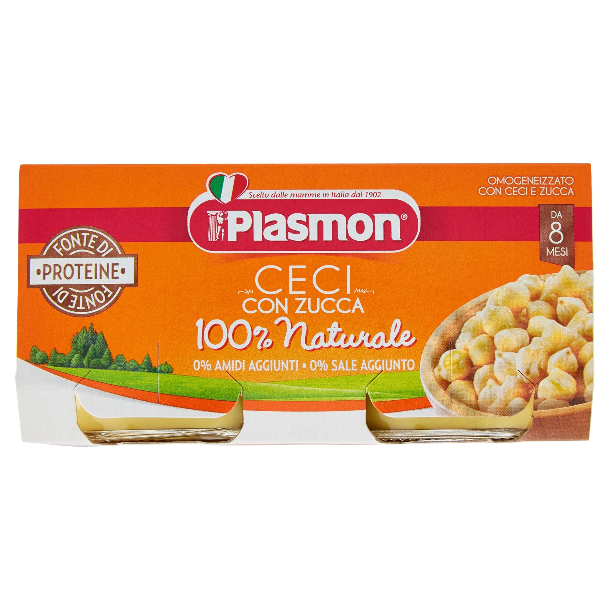 Plasmon Omogeneizzato Ceci Zucca 2x80g  - 1