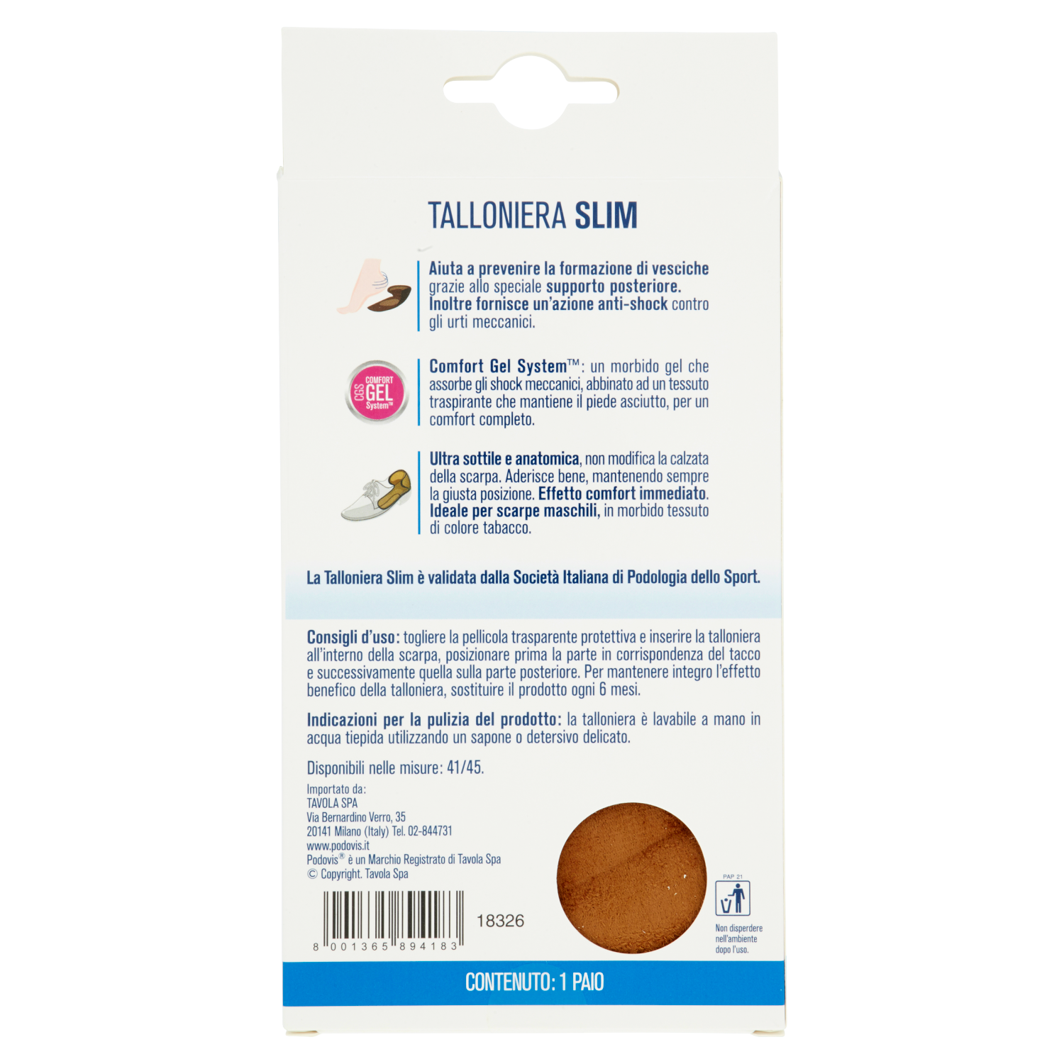 Podovis Talloniera Slim Uomo 1 Paio  - 3