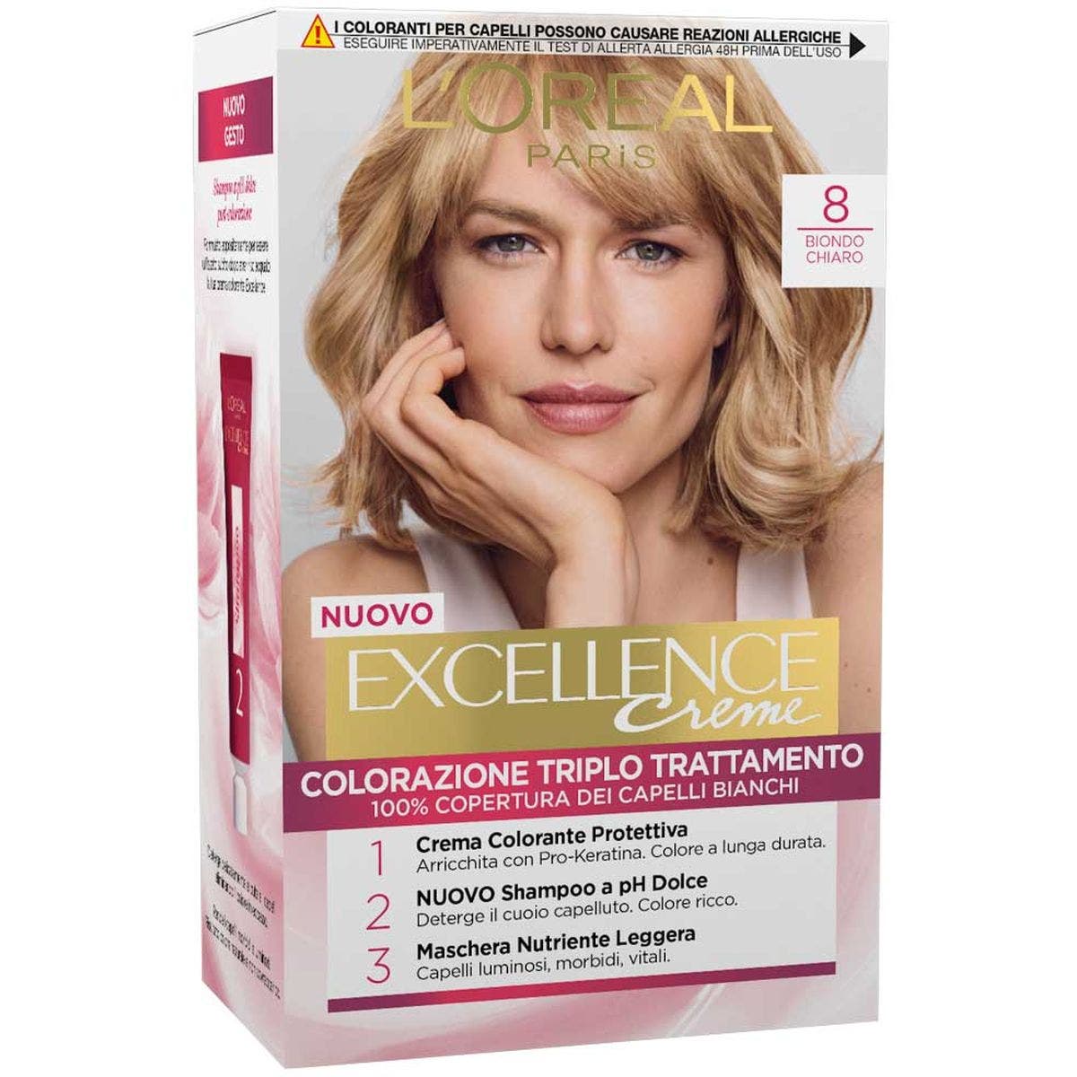 L'Oréal Paris Excellence Tinta Capelli 8 Biondo Chiaro 1 Pezzo  - 1