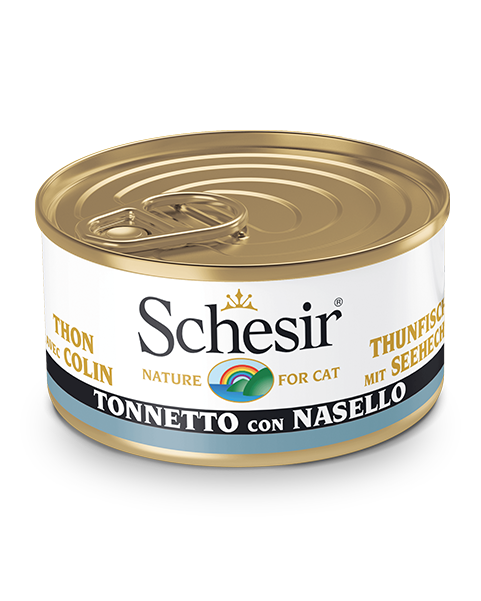 Schesir Tonnetto Con Nasello Lattina Cibo Umido Gatto Adulto 85g-2